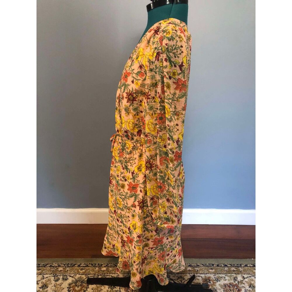 LOFT Garden Flounce Wrap Longsleeve Floral Dress, NWT, size S - Picture 4 of 5